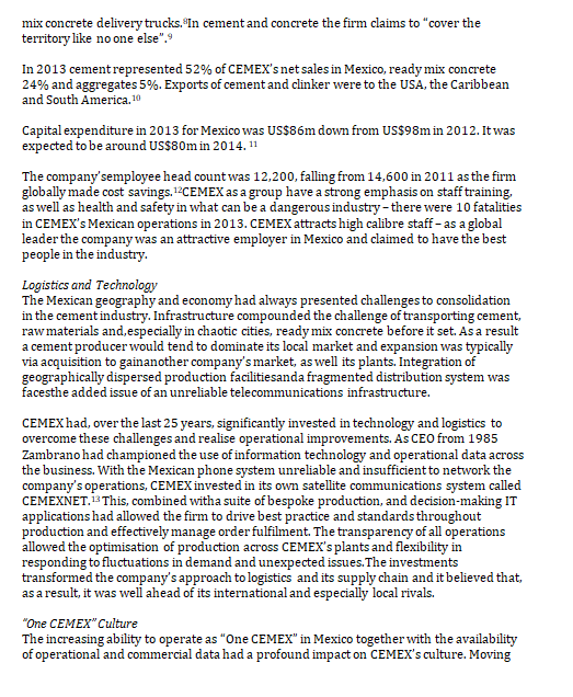 Solved 1. CEMEX are reviewing their portfolio of CSR | Chegg.com