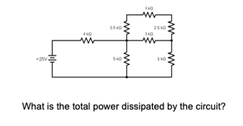 Solved What Is The Total Power Dissipated By The Circuit? | Chegg.com ...