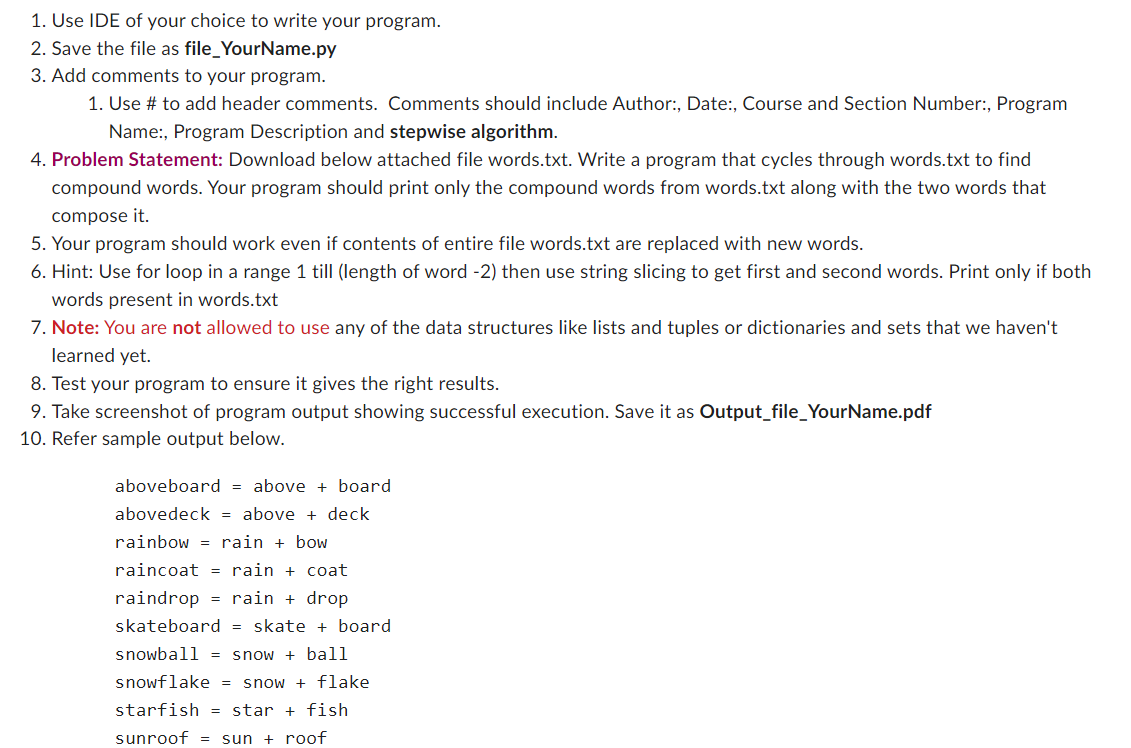 Solved 1. Use IDE of your choice to write your program. 2. | Chegg.com