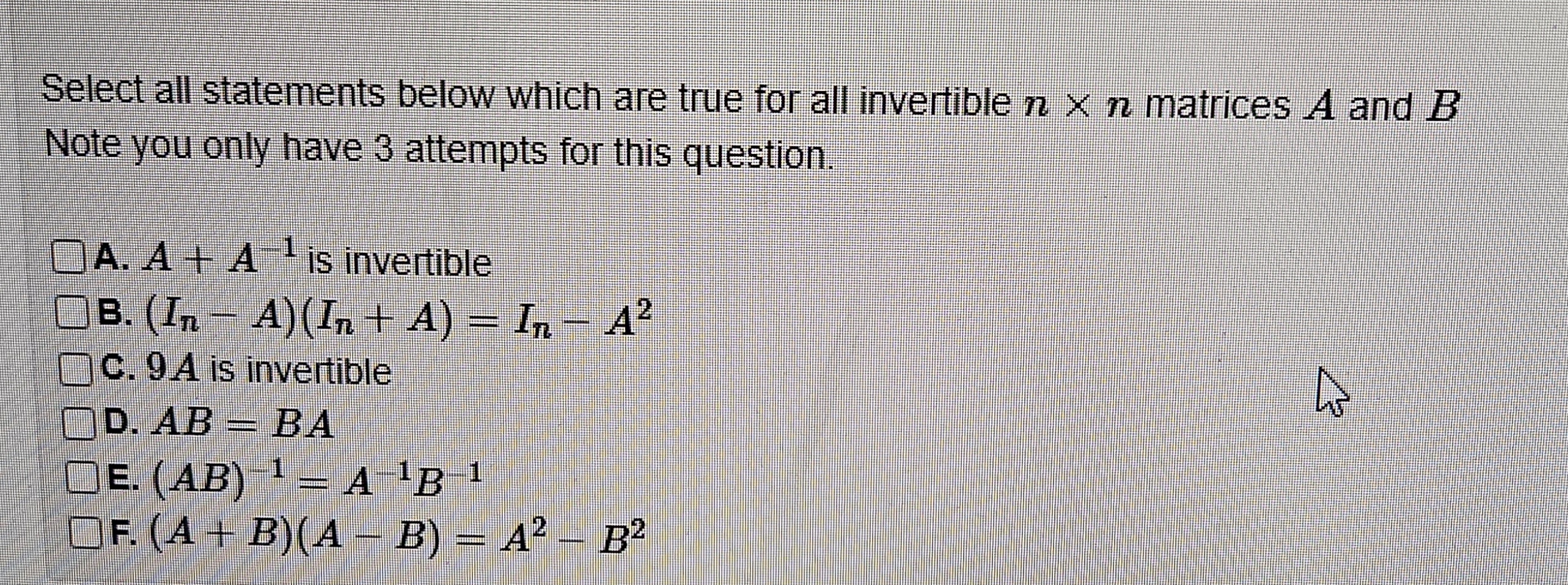 Solved Select All Statements Below Which Are True For All | Chegg.com