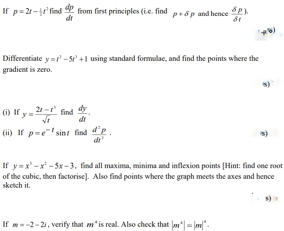 Solved If P 2t T Find Up From First Principles I E F Chegg Com