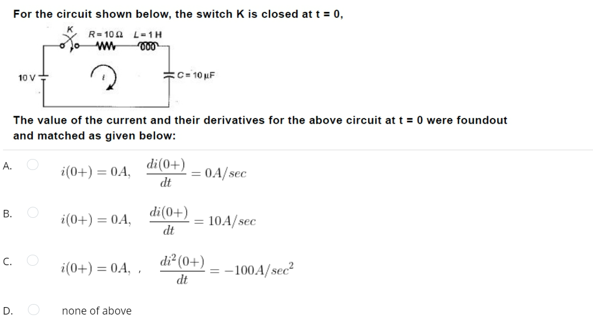 Solved For The Parallel RLC Circuit To Be Underdamped: A. | Chegg.com