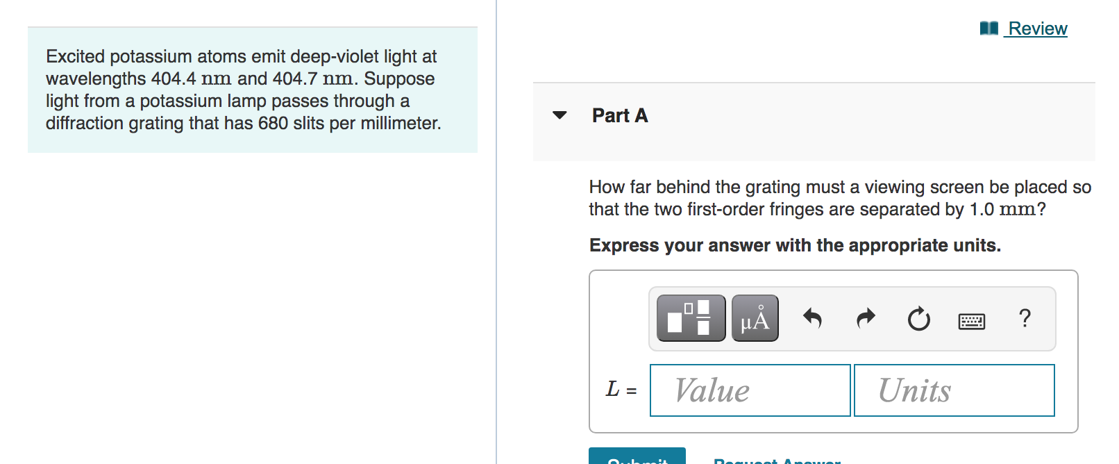 Solved Review Excited potassium atoms emit deep-violet light | Chegg.com