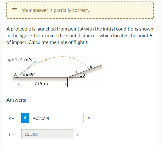 Solved A projectile is launched from point A with the | Chegg.com