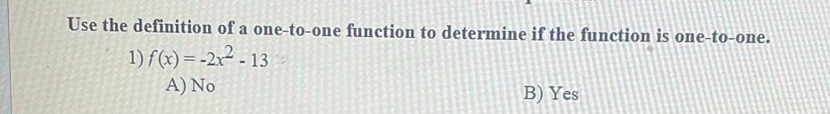 Solved Use the definition of a one-to-one function to | Chegg.com