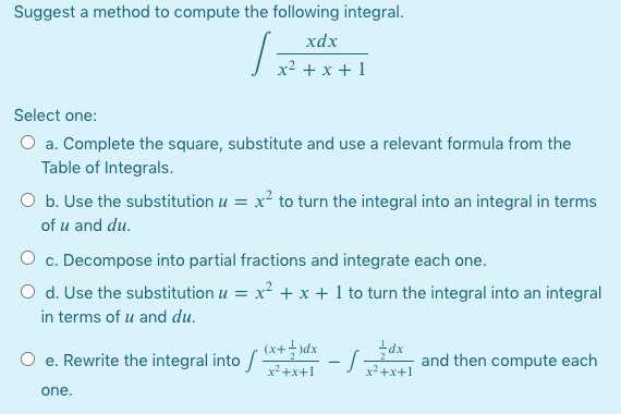 Solved Suggest a method to compute the following integral. | Chegg.com