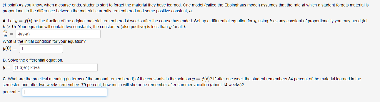 Solved (1 point) As you know, when a course ends, students | Chegg.com