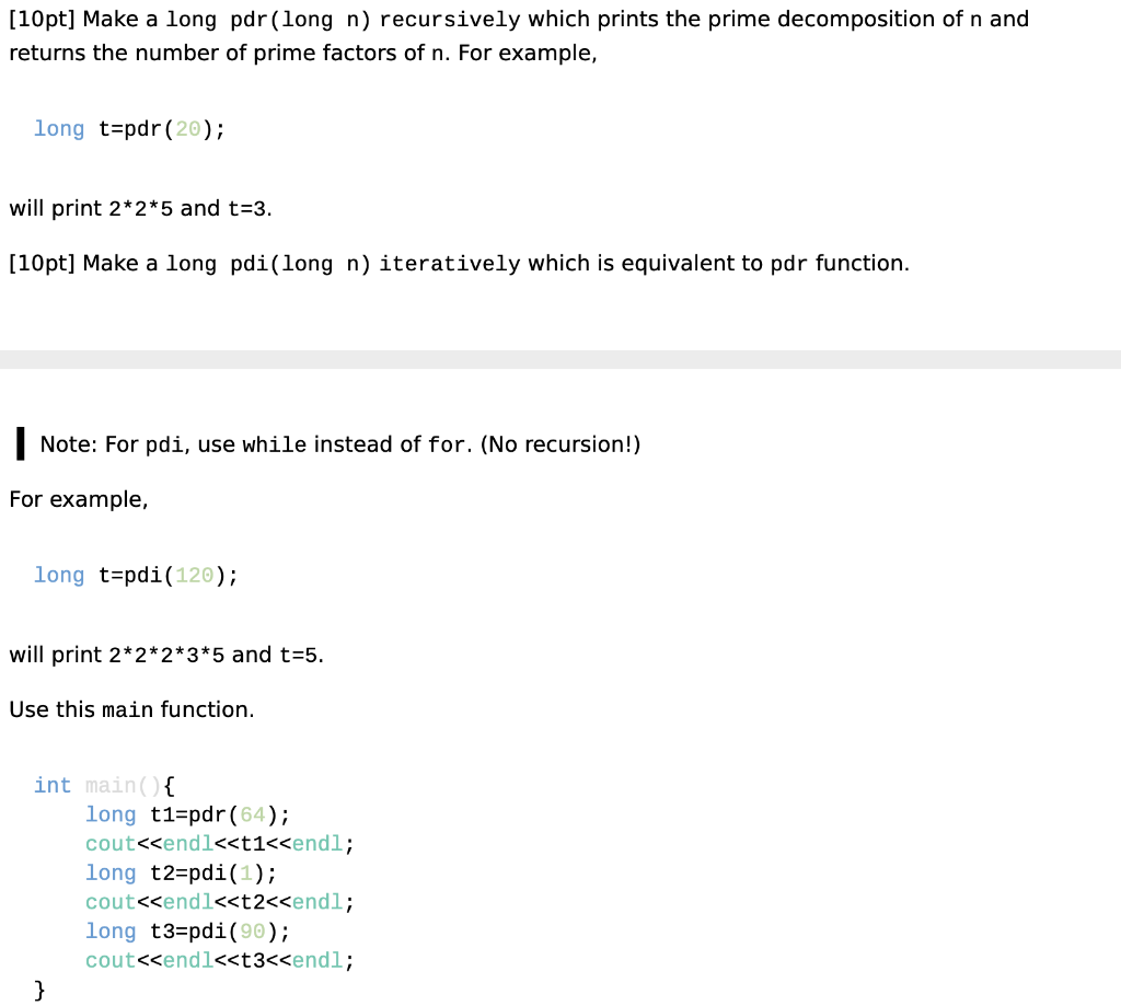 Solved Do not use any global variable nor static variable. | Chegg.com