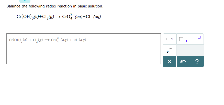 Balance The Following Redox Reaction In Basic Solution