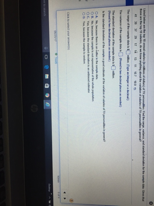 Solved Listed below are the top 10 annual salaries (in