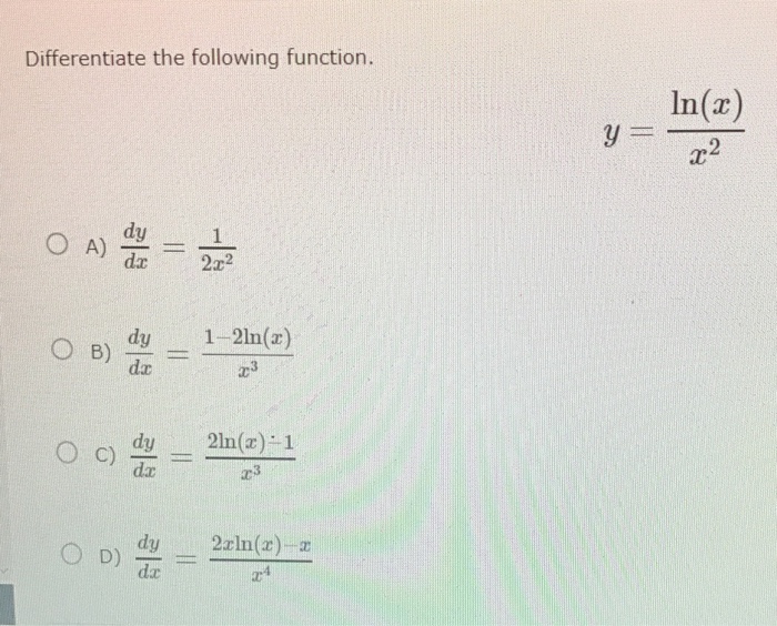 solved-differentiate-the-following-function-y-ln-x-x-2-chegg