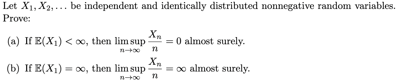 Let X1,X2,… be independent and identically | Chegg.com