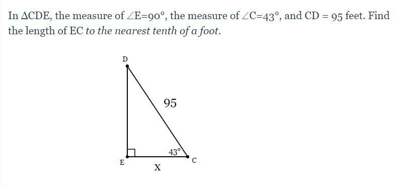 Solved In ACDE, the measure of ZE=90°, the measure of | Chegg.com