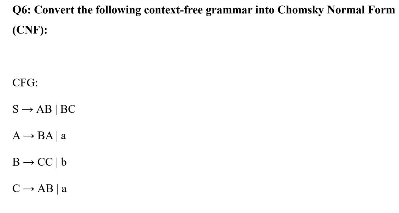 Solved Q6: Convert The Following Context-free Grammar Into | Chegg.com