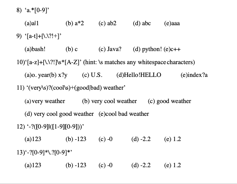 solved-part-ii-regular-expression-1-chose-match-es-fo