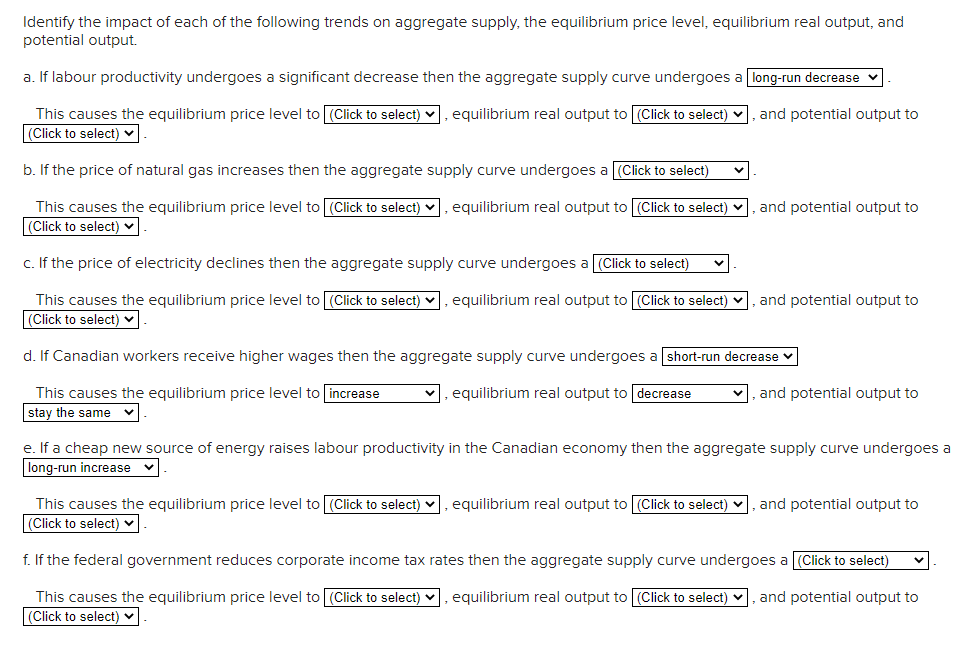 Solved Identify the impact of each of the following trends | Chegg.com