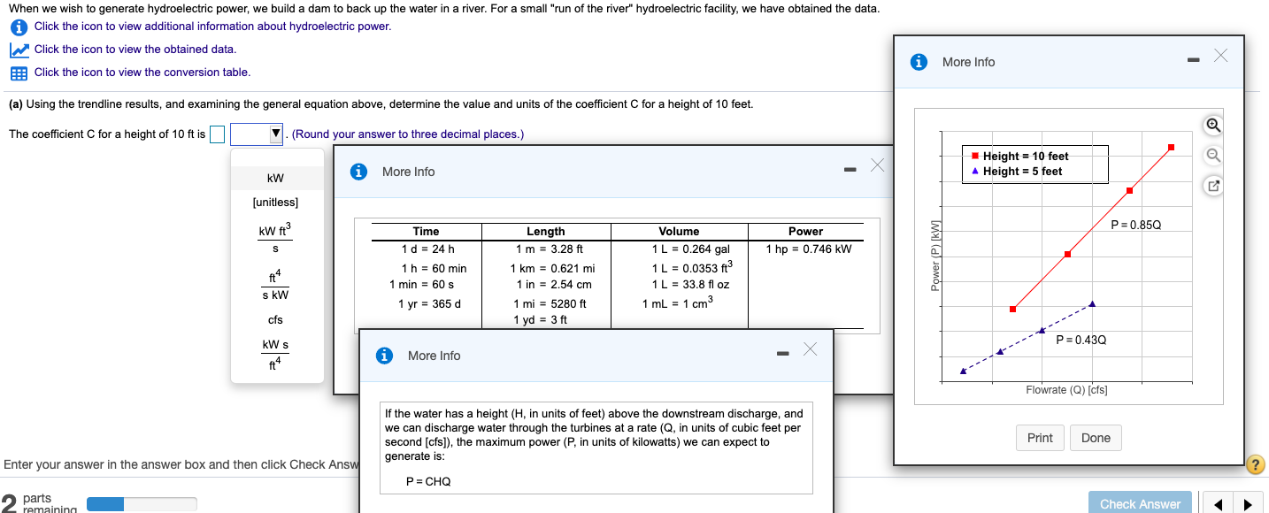 Solved When We Wish To Generate Hydroelectric Power We B Chegg Com