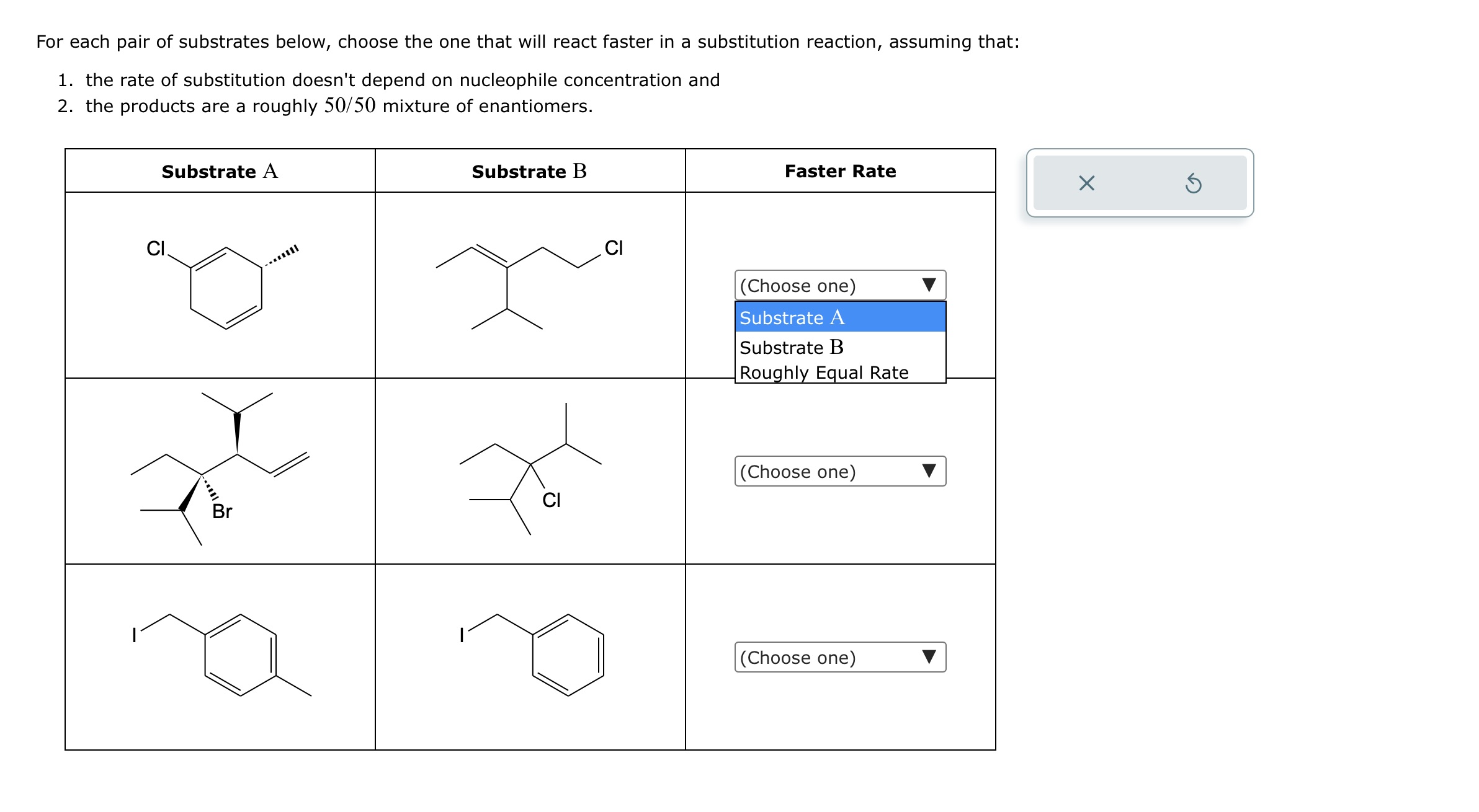 Solved For Each Pair Of Substrates Below, Choose The One | Chegg.com