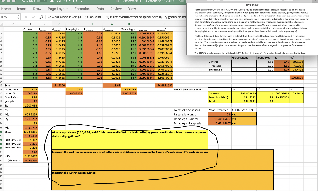 Solved Using The Information From The Excel Sheet And The 