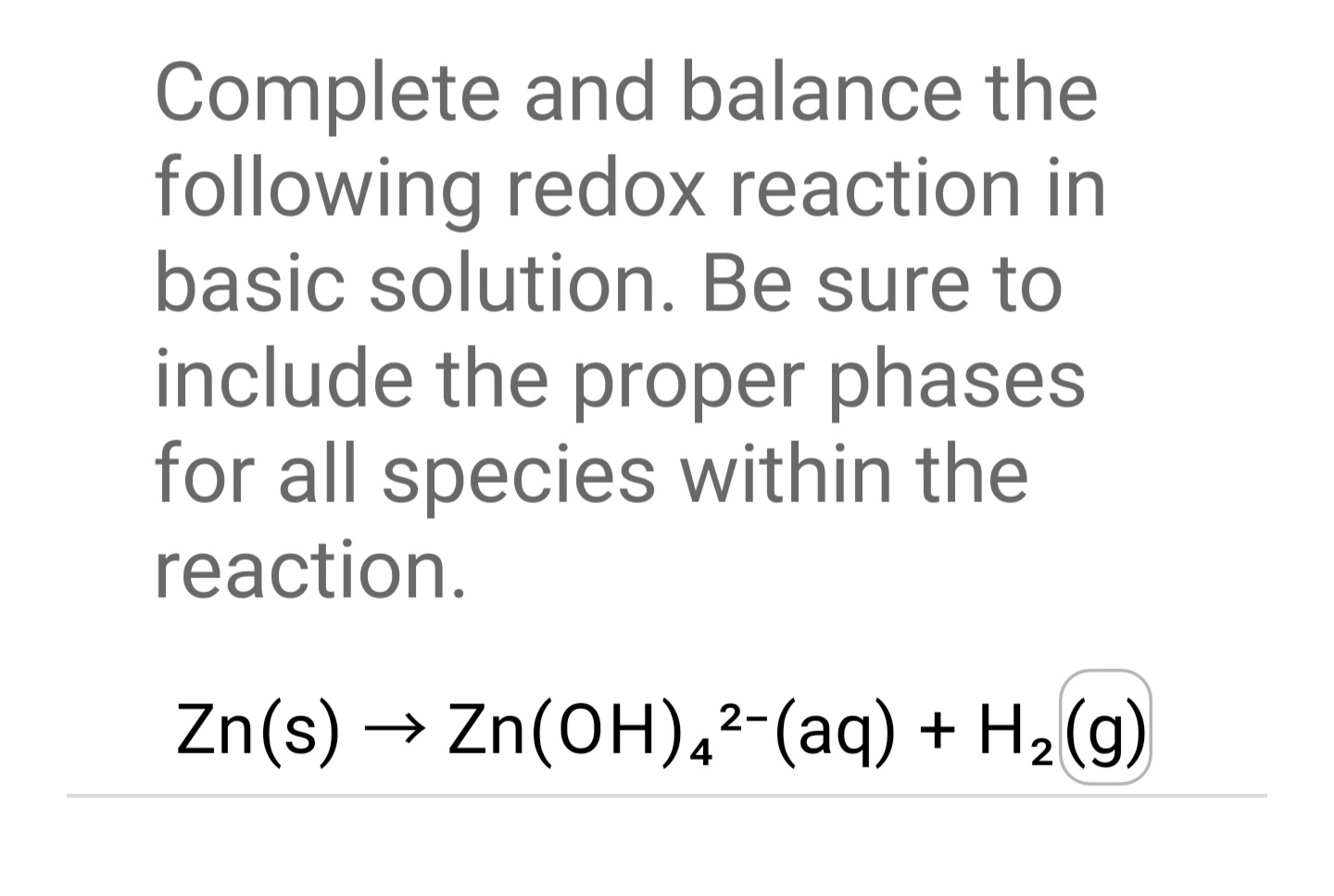 Solved Complete And Balance The Following Redox Reaction In | Chegg.com