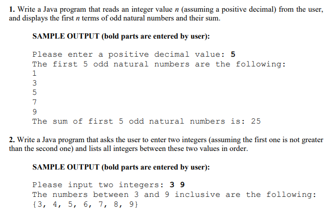 Solved , 1. Write A Java Program That Reads An Integer Value | Chegg.com