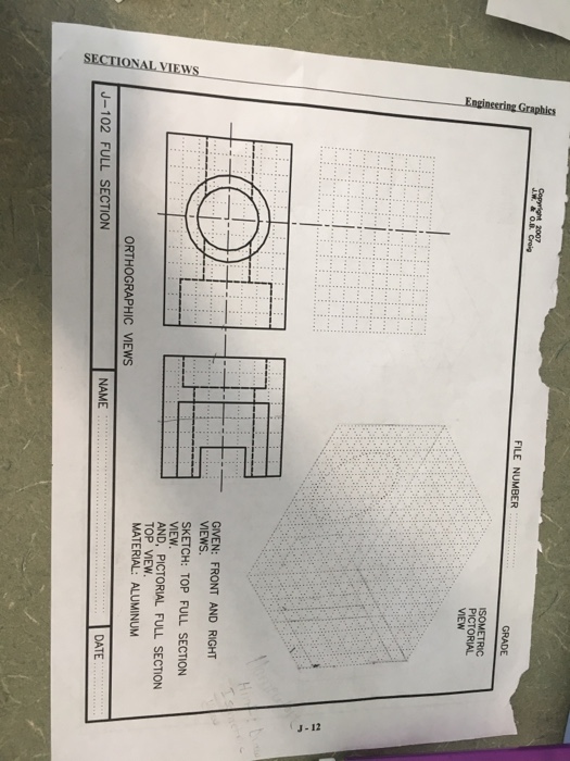 Solved GIVEN: FRONT AND RIGHT SKETCH: TOP FULL SECTION MEW | Chegg.com