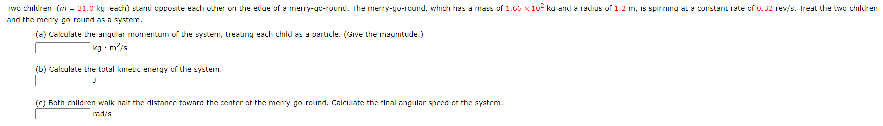 Solved Two children (m = 31.0 kg each) stand opposite each | Chegg.com