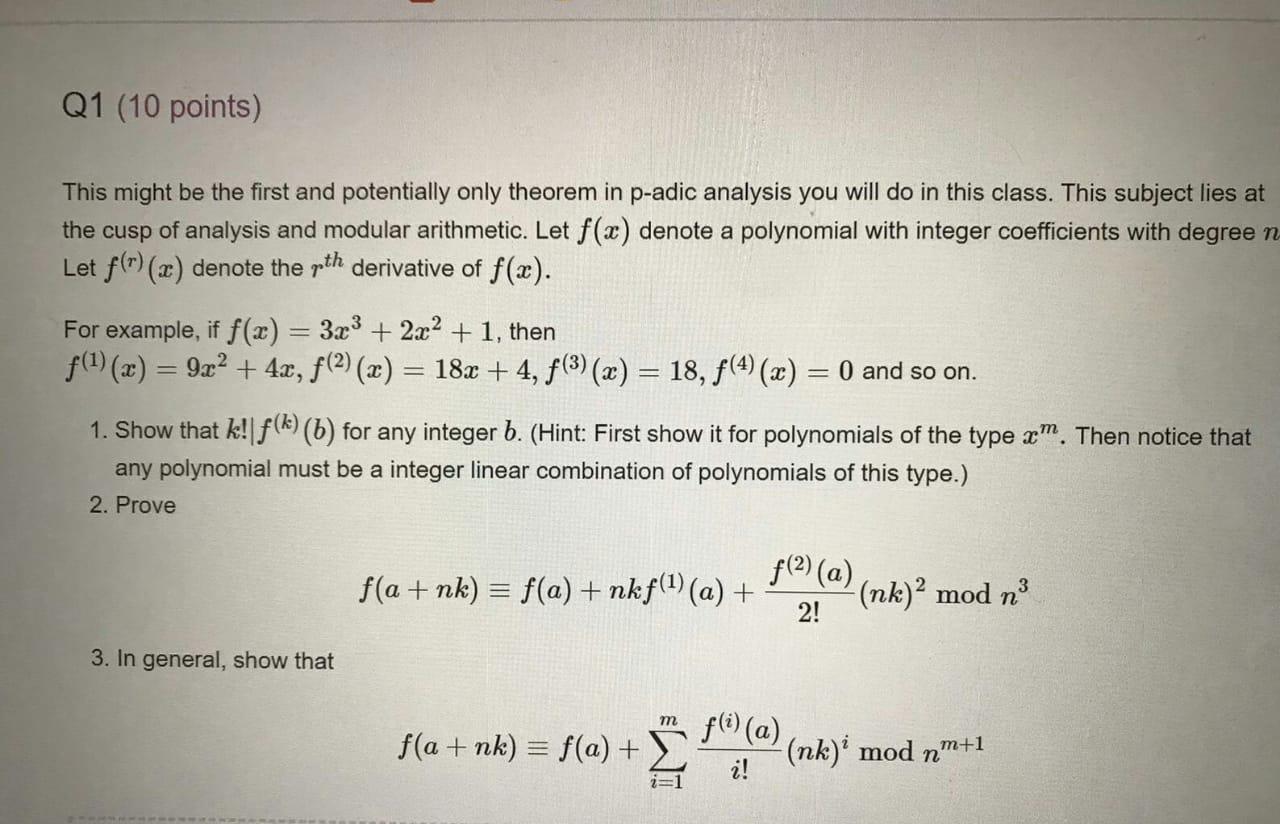 Solved Q1 (10 Points) This Might Be The First And | Chegg.com