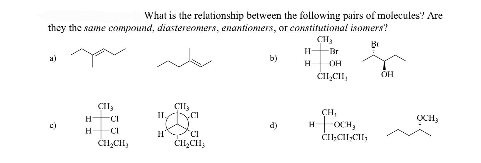 Solved What is the relationship between the following pairs | Chegg.com