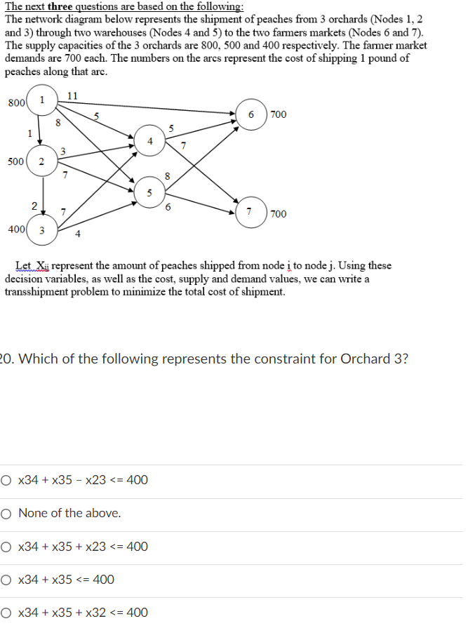 Solved The next three questions are based on the following: | Chegg.com