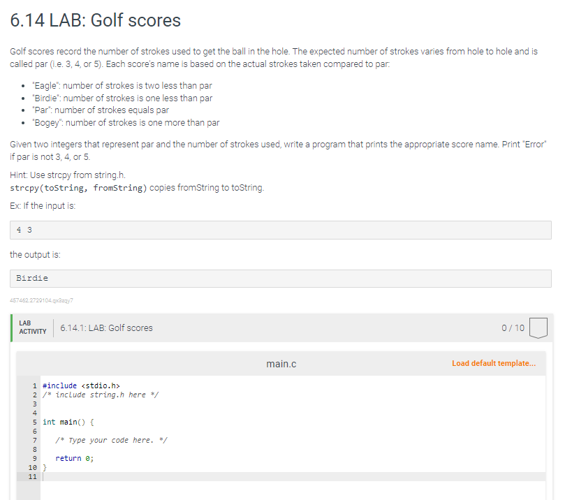 Solved Golf scores record the number of strokes used to get | Chegg.com