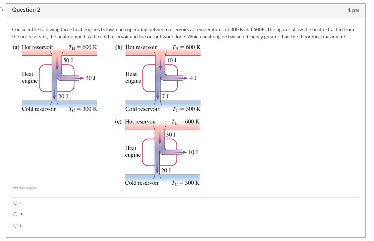 Solved > Question 2 1 pts Consider the following three heat | Chegg.com
