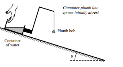 Solved Container-plumb line system initially at rest Plumb