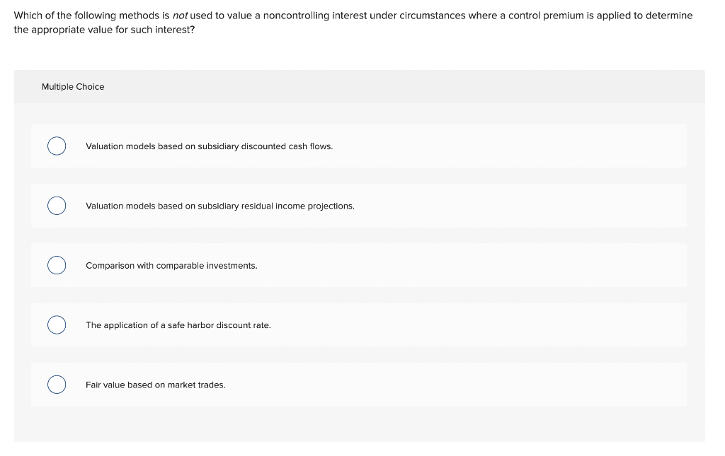 Solved Which of the following methods is not used to value a | Chegg.com