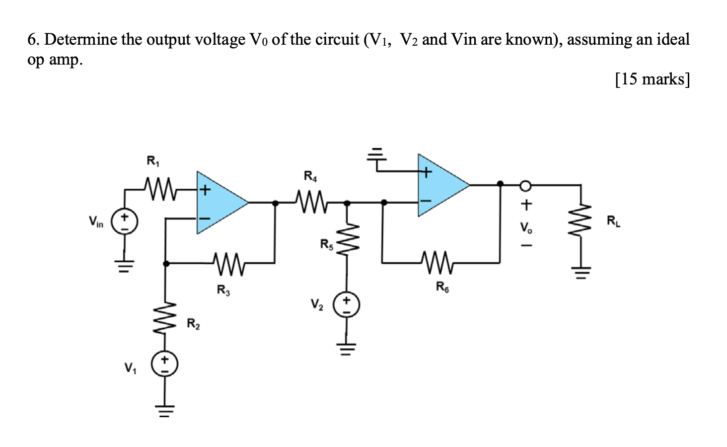 Solved 6. Determine the output voltage Vo of the circuit | Chegg.com