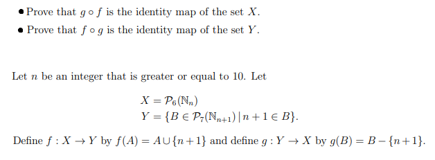 Solved Prove That Go F Is The Identity Map Of The Set X Chegg Com