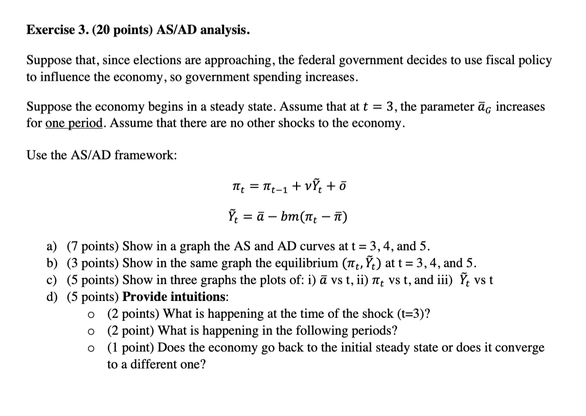 Solved Intermediate Macro Economics. 6 different questions. | Chegg.com