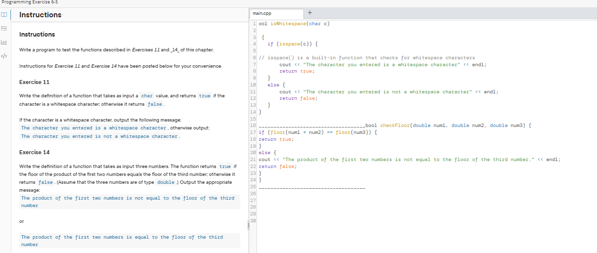 Solved Instructions \{ if ( isspace (c)){ Write a program to | Chegg.com