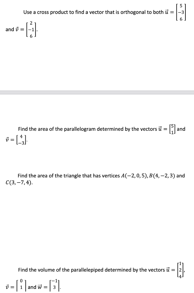 Solved Use a cross product to find a vector that is | Chegg.com