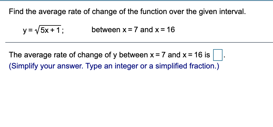 Solved Find the average rate of change of the function over | Chegg.com