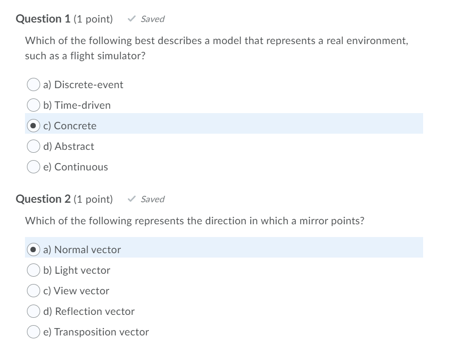 Solved Question Point Saved Which Of The Following Chegg Com