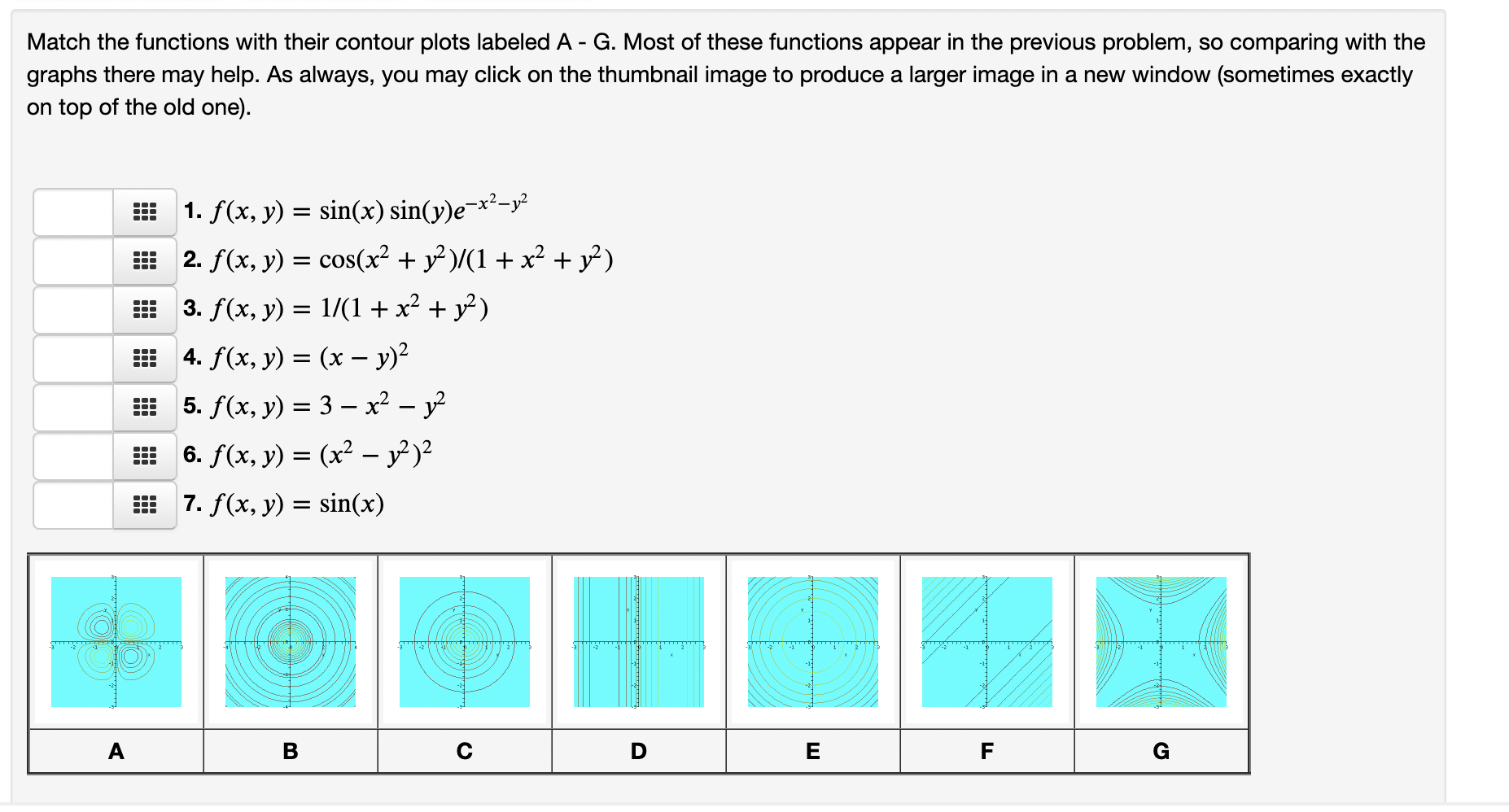 Solved Match the functions with their contour plots labeled | Chegg.com