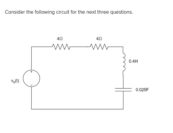 Solved Consider the following circuit for the next three | Chegg.com