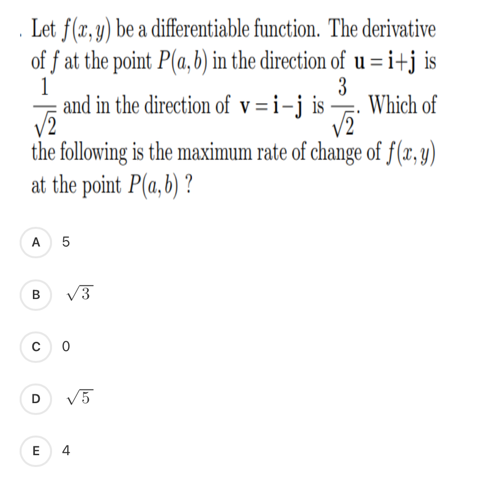 Solved Let f(x,y) be a differentiable function. The | Chegg.com