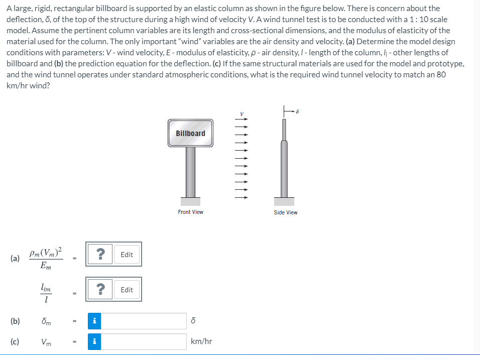 Solved A large, rigid, rectangular billboard is supported by | Chegg.com