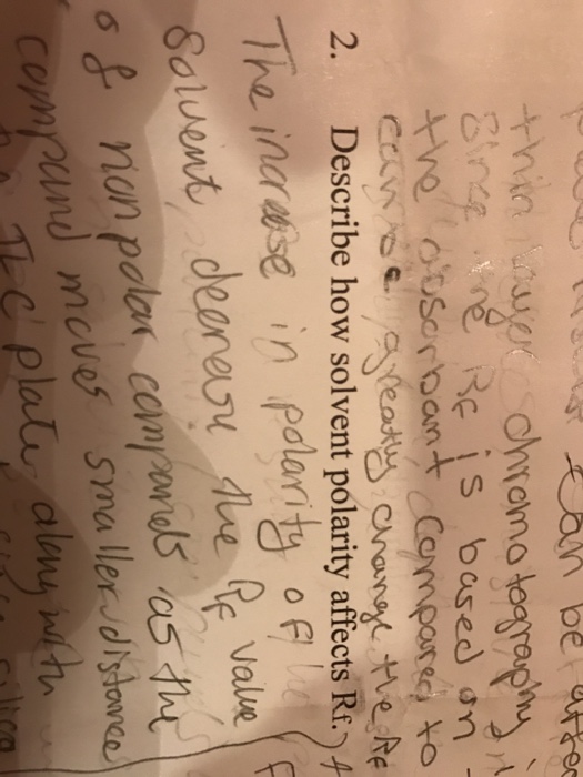 Solved Describe how solvent polarity affects Rf.