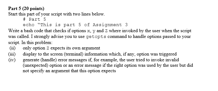 Part 5 (20 points) Start this part of your script | Chegg.com