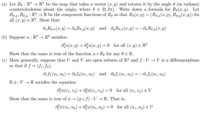 Solved (a) Let Rθ:R2→R2 be the map that takes a vector (x,y) | Chegg.com