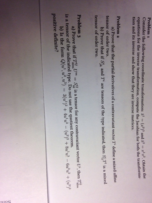 Solved Problem 1 Consider the following coordinate | Chegg.com