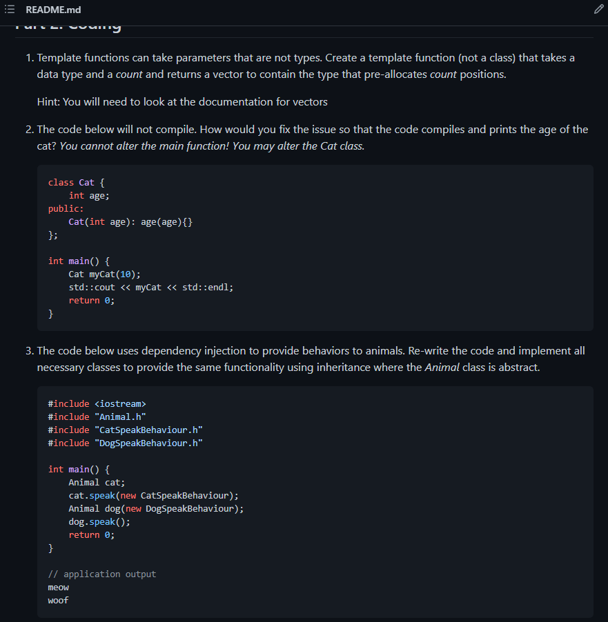 Solved Part 1: Conceptual Questions Answer all of the | Chegg.com
